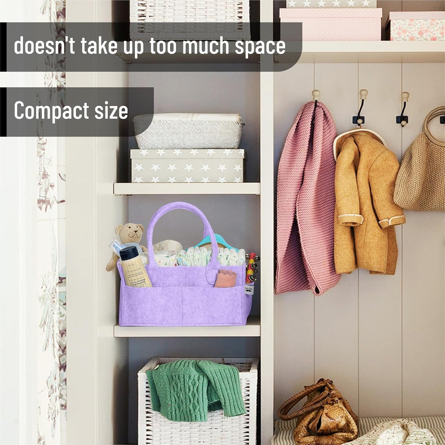 Mr. Pen- Baby Diaper Caddy Organizer, Gray, Medium, Nursery Storage Bin and Car Organizer for Diapers and Baby Wipes