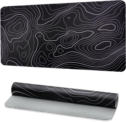 Dual-Sided Desk Pad, Large Mouse Pad - Natural Cork & PU Leather Non-Slip Waterproof Desk Mats for Office and Home (Blue, 31.5" x 15.7")