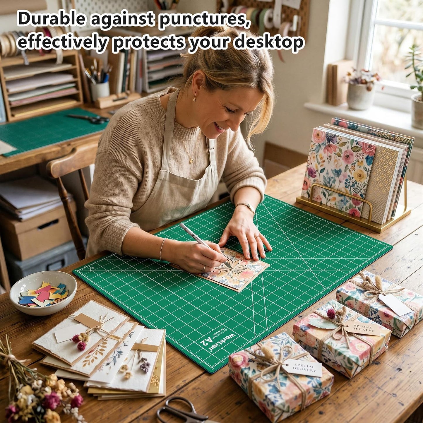 Worklion Self Healing Cutting Mat for Craft-Thickened 18inch x 12inch fabric sewing mat for quilting,rotary cutting, nonslip