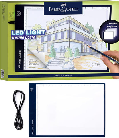 Faber-Castell LED Light Tracing Board: Adjustable Light Up Drawing Board, LED Drawing Pad, Tracing Light Box, Light Pad & Board for Artists, Hobbyists & Adults