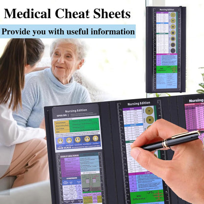 Foldable Nursing Clipboard with Cheat Sheets 2-4Pack Thick Sturdy Medical Writing Board for Nurses, Nursing Students & CNAS | Portable Clipboard with Pen Holder & Ruler for Hospital Clinical Duty (2)