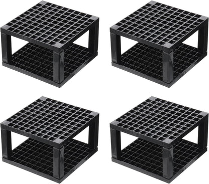 PATIKIL 2pcs Black Minimalist Square Paint Brush Holder, 96 Holes Plastic Storage Desk Stand for Artist Desk Makeup Pencil, Black