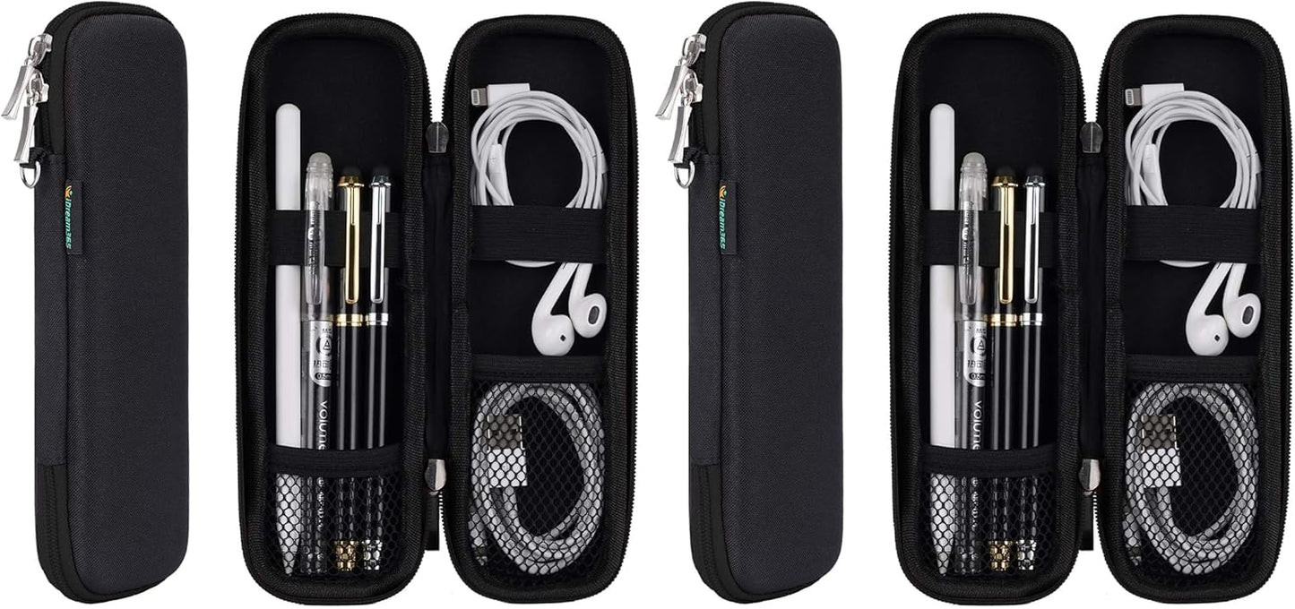 Small Pencil Case Holder for Pencils,Hard Pen Case for Executive Fountain Pens,Ballpoint Pens-Black