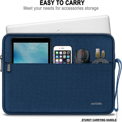 Laptop Sleeve 14 Inch, Water Resistant Traveling Computer Cover with Handle, Shockproof Protective Carrying Laptop Case Compatible for 14 Inch MacBook Air/Pro, HP, Dell, Asus, Lenovo, Black