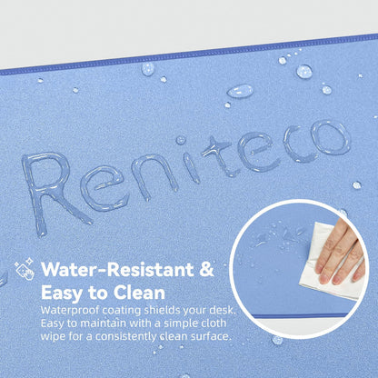 Reniteco Waterproof Large Gaming Mouse Pad with Durable Stitched Edges, Non-Slip Rubber Base, Grainy Jacquard Mouse Mat Desk Pad for Home Office Gaming, 31.5''x11.8''x0.12'', Matte Beige