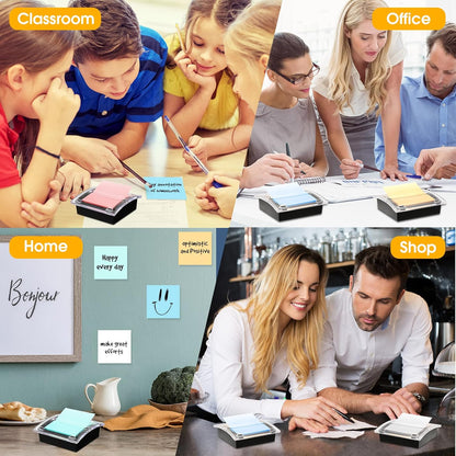 4 Pcs Pop up Sticky Notes Dispenser Sticky Note Holder Black Base Clear Top for 3 x 3 Inches Pad Holder for Acrylic Memo Organizer Fits Reminder School Office Home Store