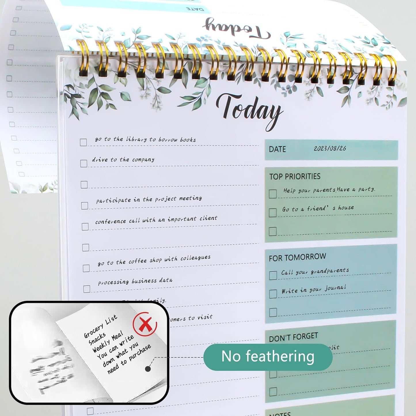 104 Pgs To Do List Notepad - Daily Planner Notepad Undated 52 Duplex-Printed Undated Sheets Tear Off, 6.5" x 9.8" Checklist Productivity Organizer with Hourly Schedule for Tasks