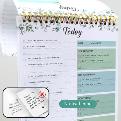 104 Pgs To Do List Notepad - Daily Planner Notepad Undated 52 Duplex-Printed Undated Sheets Tear Off, 6.5" x 9.8" Checklist Productivity Organizer with Hourly Schedule for Tasks