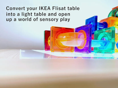 Toddle Way LED Light Pad Compatible with IKEA Flisat Table. Use standalone or as a Flisat Table Insert. 3 Light Levels for tracing, Arts Crafts, Montessori Waldorf Reggio Light Sensory Play for Kids