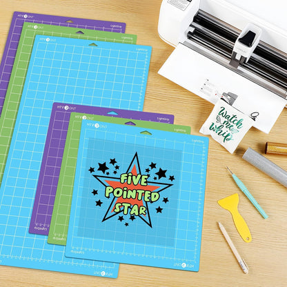 HTVRONT Standard Grip Cutting Mat, 6 Pack Cutting Mat 12x12 Compatible with Cricut Maker 3/Maker 4/Maker/Explore 3/4/5/Air 2/One, Standard Adhesive Sticky Quilting Cutting Mats Replacement Accessories