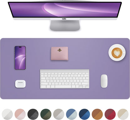 AFIING Desk Pad Protector 23.6" x 13.7" - Non-Slip Waterproof PU Leather Desk Mat for Mouse, Keyboard, Laptop, Office and Home Workspace (Beige)