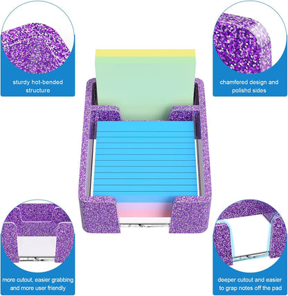 WINFFOR Acrylic Notepad Holder Dispenser - 3x3 in Sticky Note Memo Holder for Desk Organizer (W/O Pads) Office Desk Accessories School Supplies, Crystal Clear