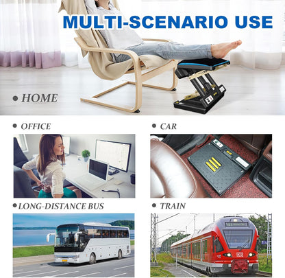 Foldable Foot Rest, Computer Foot Rest Under Desk, 12Modes Adjustable Ergonomic for Office, Loading Capacity 80 pounds, Removable EVA Cushion, All-Season(Black)