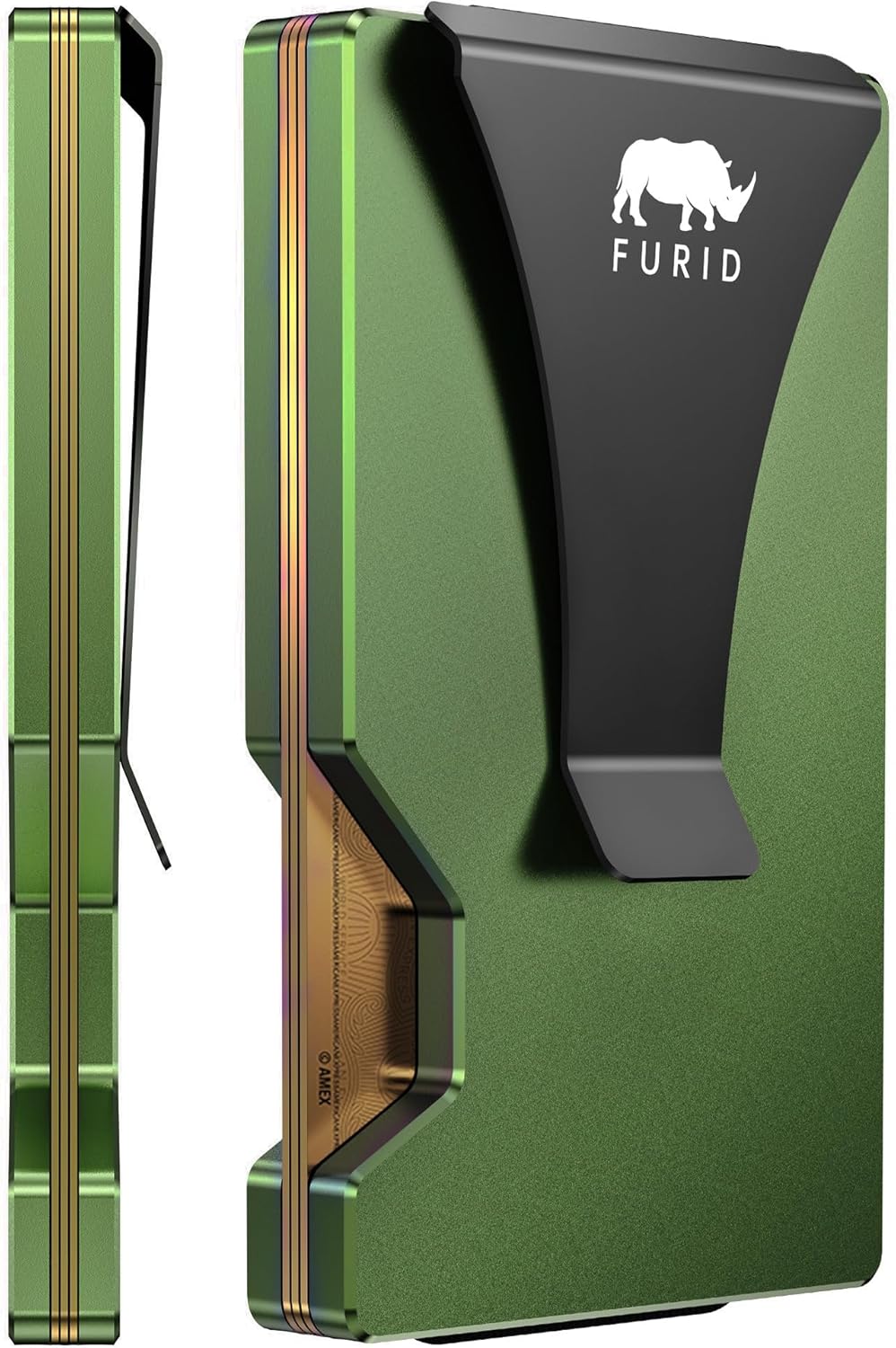 furid Airtag Wallet Men Slim: Metal Wallets with Airtag Holder, Air Tag Wallet for Men with 2 Money Clip Replaceable Gift Boxed