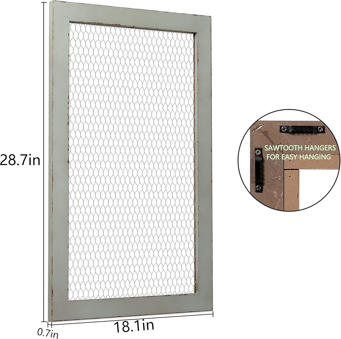 SOFE Farmhouse Memo Board Chicken Wire Frame, Black Large Bulletin Boards for Walls, Hanging Photo Display Board or Jewelry Organizer Wall Grid Panels, Decorative Vision Board for Desktop Office