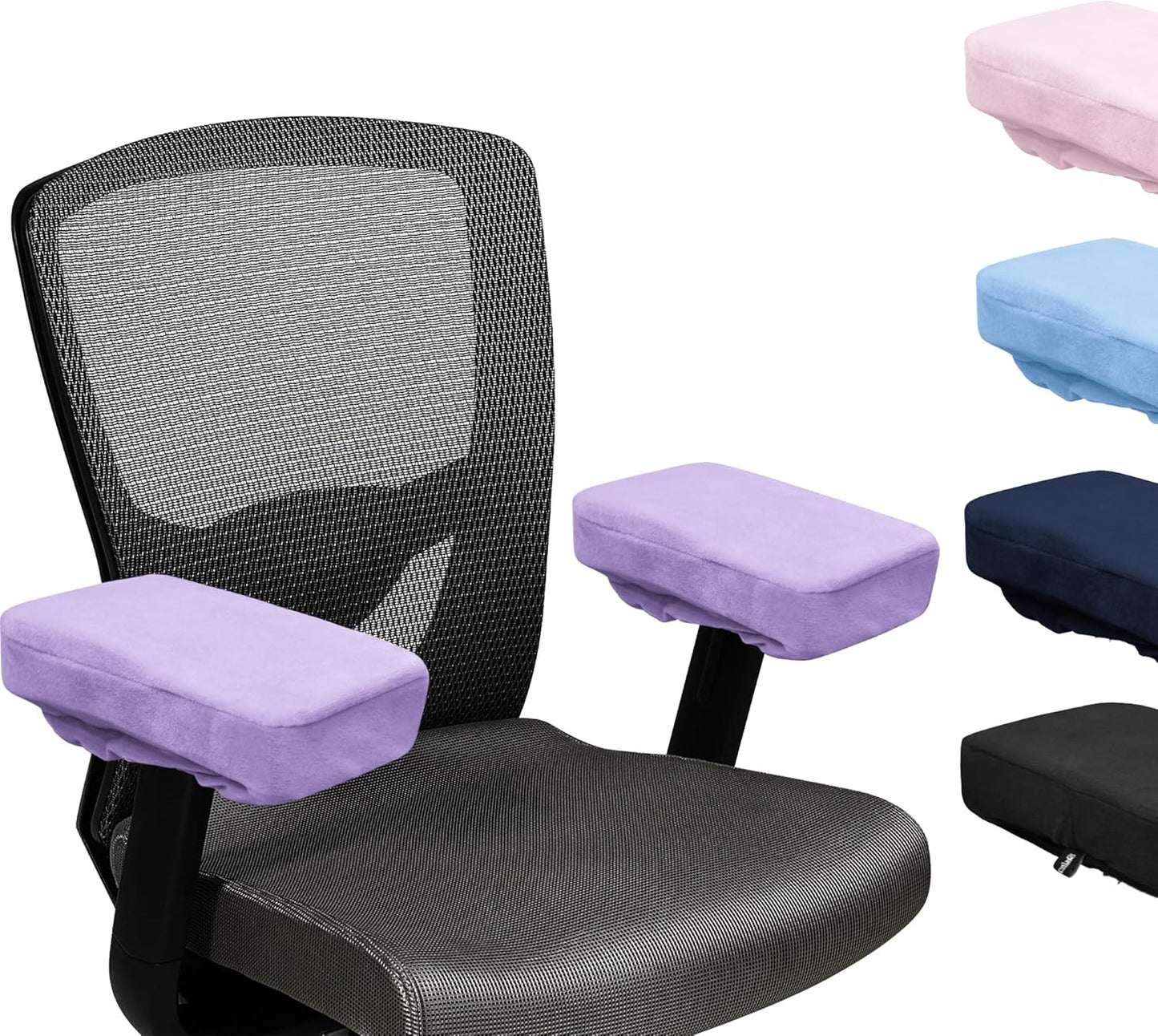 SPRING SEAON Office Chair Arm Covers Soft Memory Foam Arm Rest Pads Short Plush Gaming Chair Armrest Cushion Provide Cushioning for Elbows and Forearms 2 Pack Chair Covers for Arms (Pink)