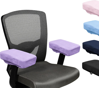 SPRING SEAON Office Chair Arm Covers Soft Memory Foam Arm Rest Pads Short Plush Gaming Chair Armrest Cushion Provide Cushioning for Elbows and Forearms 2 Pack Chair Covers for Arms (Pink)