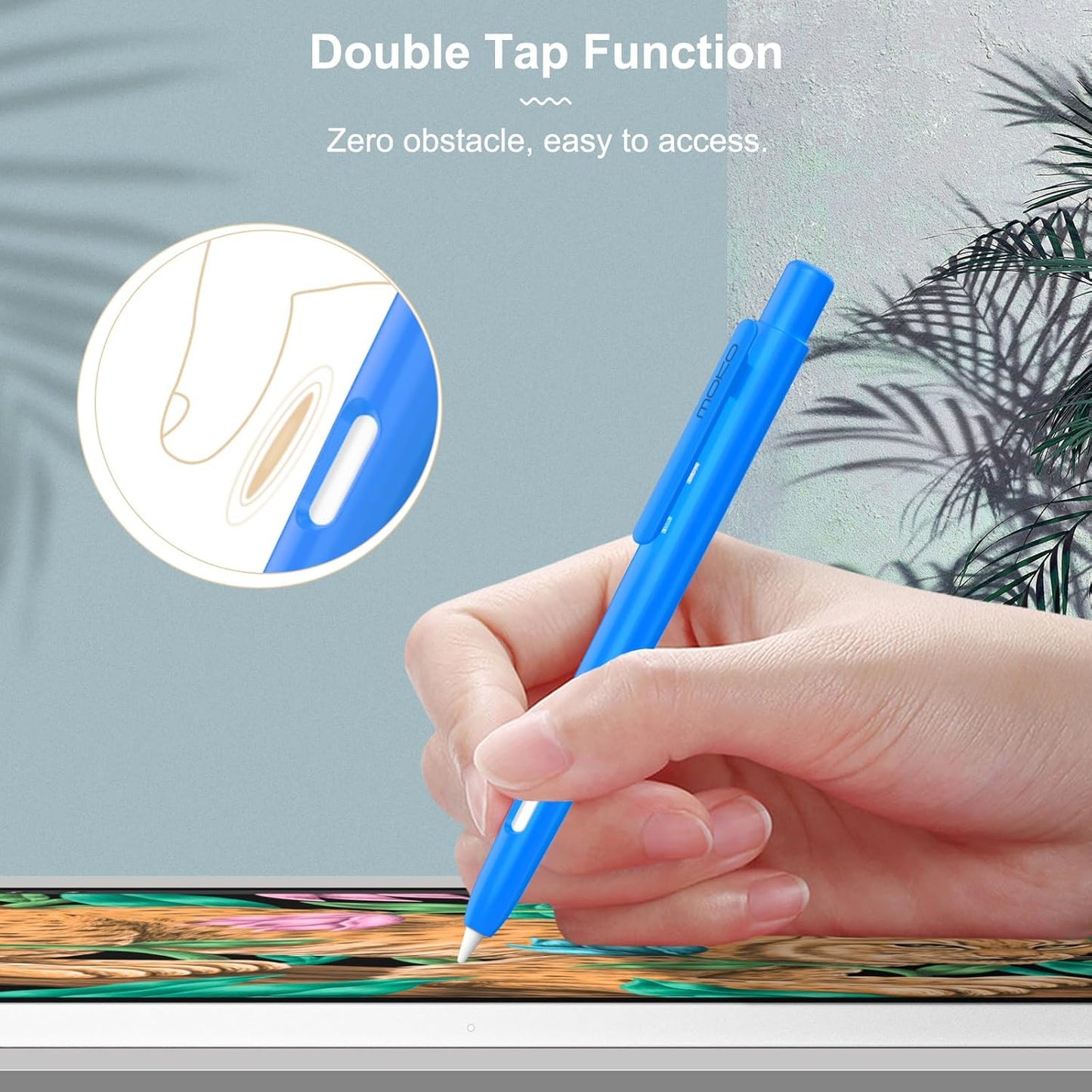 MoKo Holder Case Compatible with Apple Pencil 2nd Generation, Retractable Protective Apple Pencil Cover with Sturdy Clip, Hard PC Apple Pencil Case, Support Double-Tap, Dark Purple