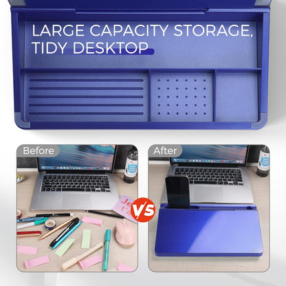 TOWON Small Compact Glass Desktop Whiteboard with Storage – 12 x 7 in Dry Erase Board for Desk, Home Office, School | Includes 5 Markers, Eraser & Holder | Space-Saving Organizer, Aesthetic Rose Gold