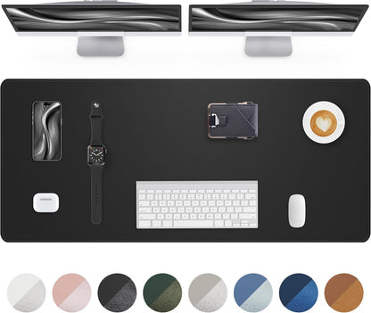 AFIING Desk Pad Protector 23.6" x 13.7" - Non-Slip Waterproof PU Leather Desk Mat for Mouse, Keyboard, Laptop, Office and Home Workspace (Beige)