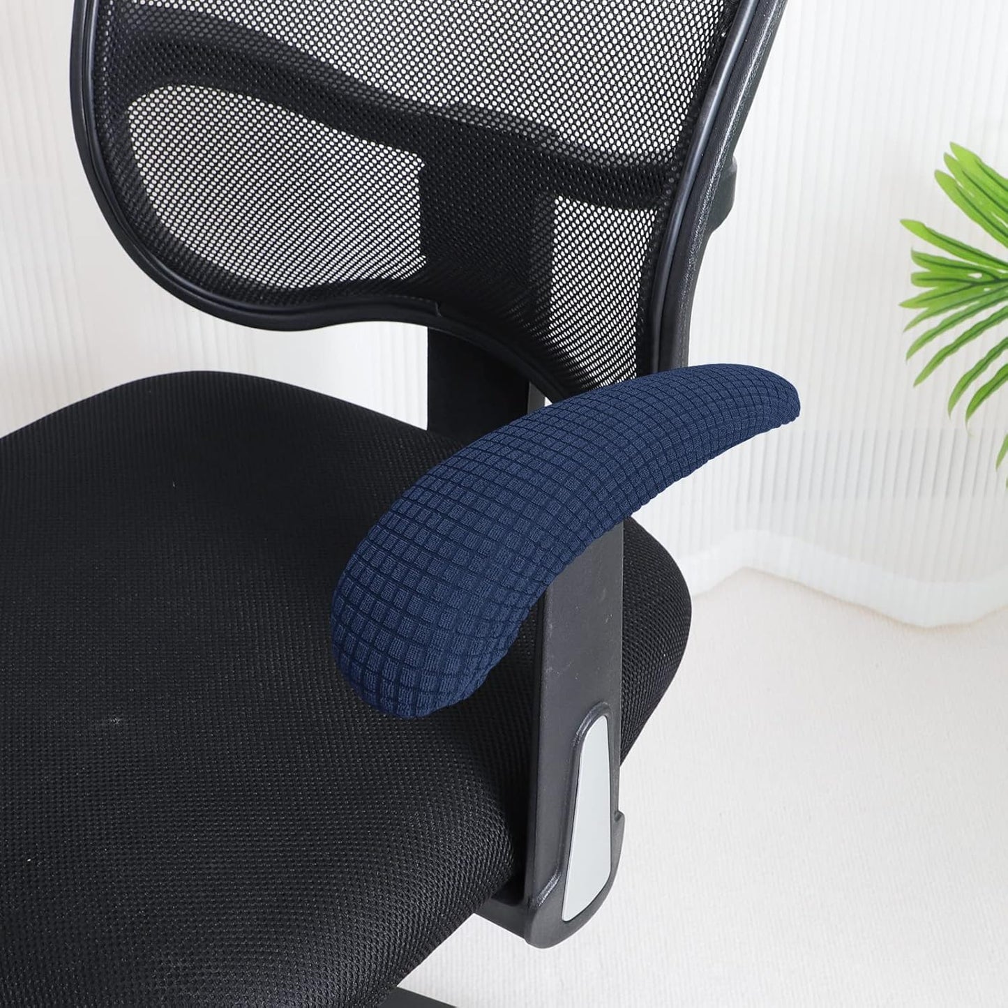 FORCHEER Office Chair Armrest Covers 12-15 Inch Velvet Elastic Black Arm Rest Covers for Desk Computer Chairs Washable