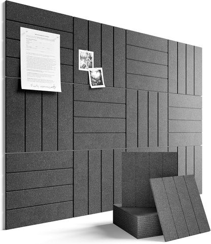 Fluxynara Large Felt Bulletin Board 48" x 36" Cork Board Alternative-12 Pack with 70 Safe Removable Adhesive Tabs, Cork Boards for Walls Cork Board for Home Office Classroom Pin Board (Oatmeal)
