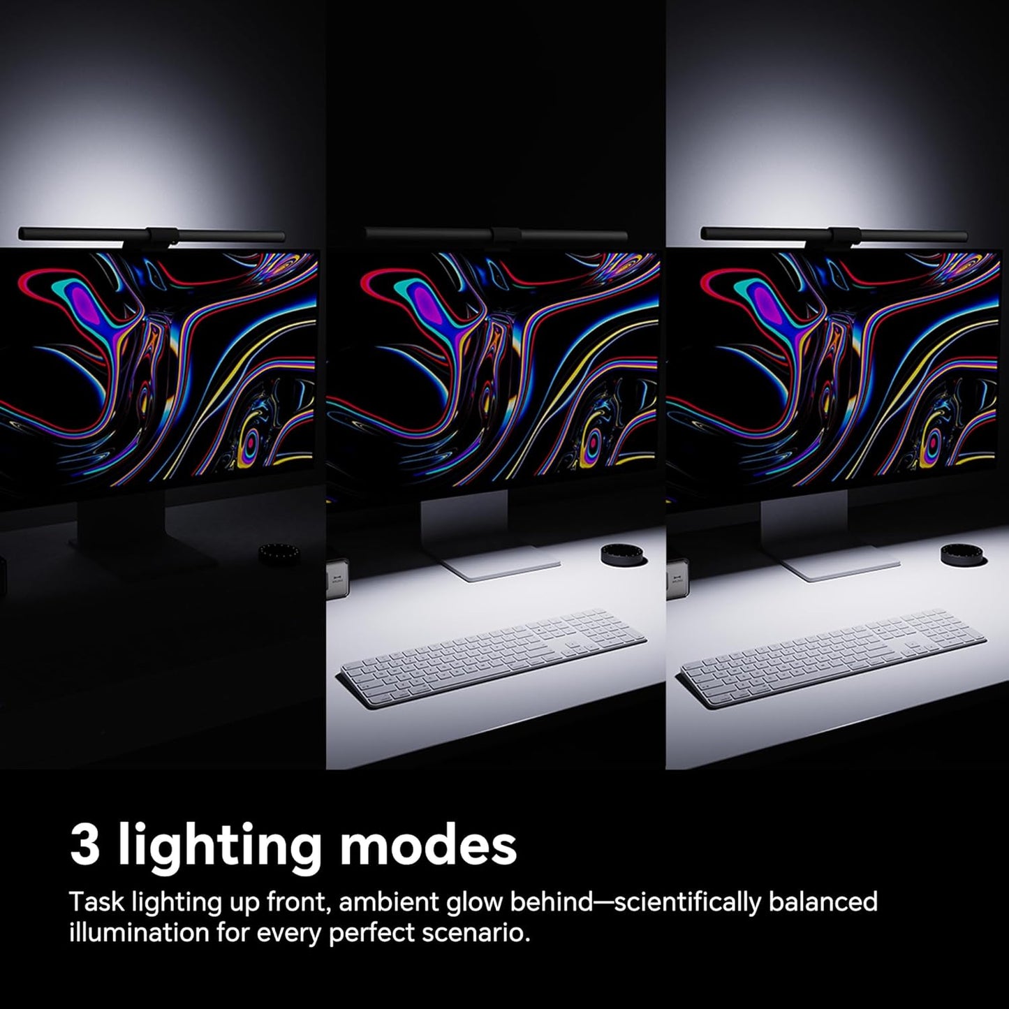 Gemini Ultra Monitor Light Bar, Computer Screen Monitor Light Lamp Eye-Care Desk Lamp, Stepless Dimming Brightness & Color Temperature, No Screen Glare, Space Saving for Home Office Gaming