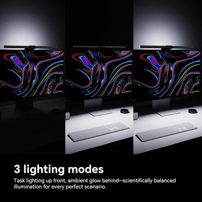 Gemini Ultra Monitor Light Bar, Computer Screen Monitor Light Lamp Eye-Care Desk Lamp, Stepless Dimming Brightness & Color Temperature, No Screen Glare, Space Saving for Home Office Gaming