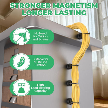 Magnetic Zip Tie Mount, 25LBS Strong Magnetic Wire Holder, Multipurpose Magnet Zip Tie Mount, Waterproof Magnet Cable Tie Holders for Home Office Marine Automotive Electrical Wiring Management