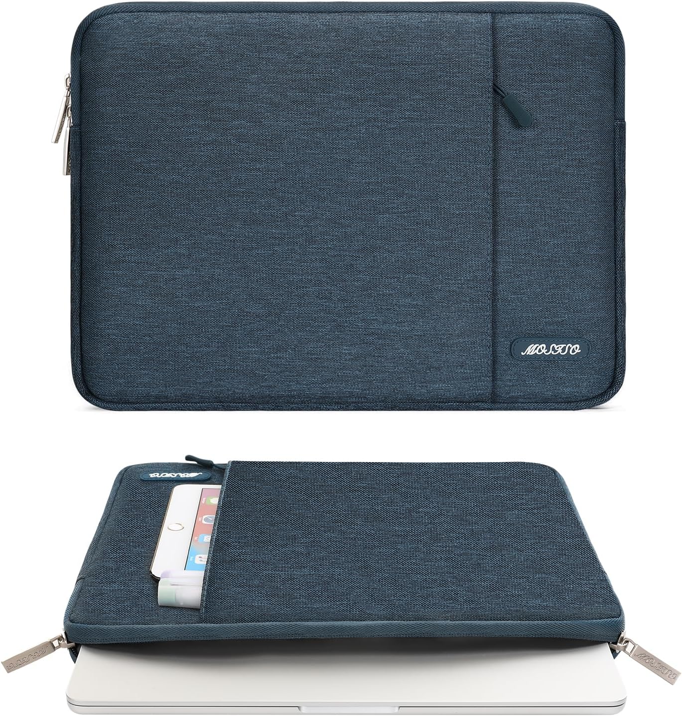MOSISO Laptop Case 15 inch, 15 inch Laptop Sleeve Compatible with MacBook Air M5 A3448 M4 A3241 M3 A3114 M2 A2941 2026-2023, Dell XPS, Polyester Vertical Computer Sleeve Bag with Pocket, Black - Colors B