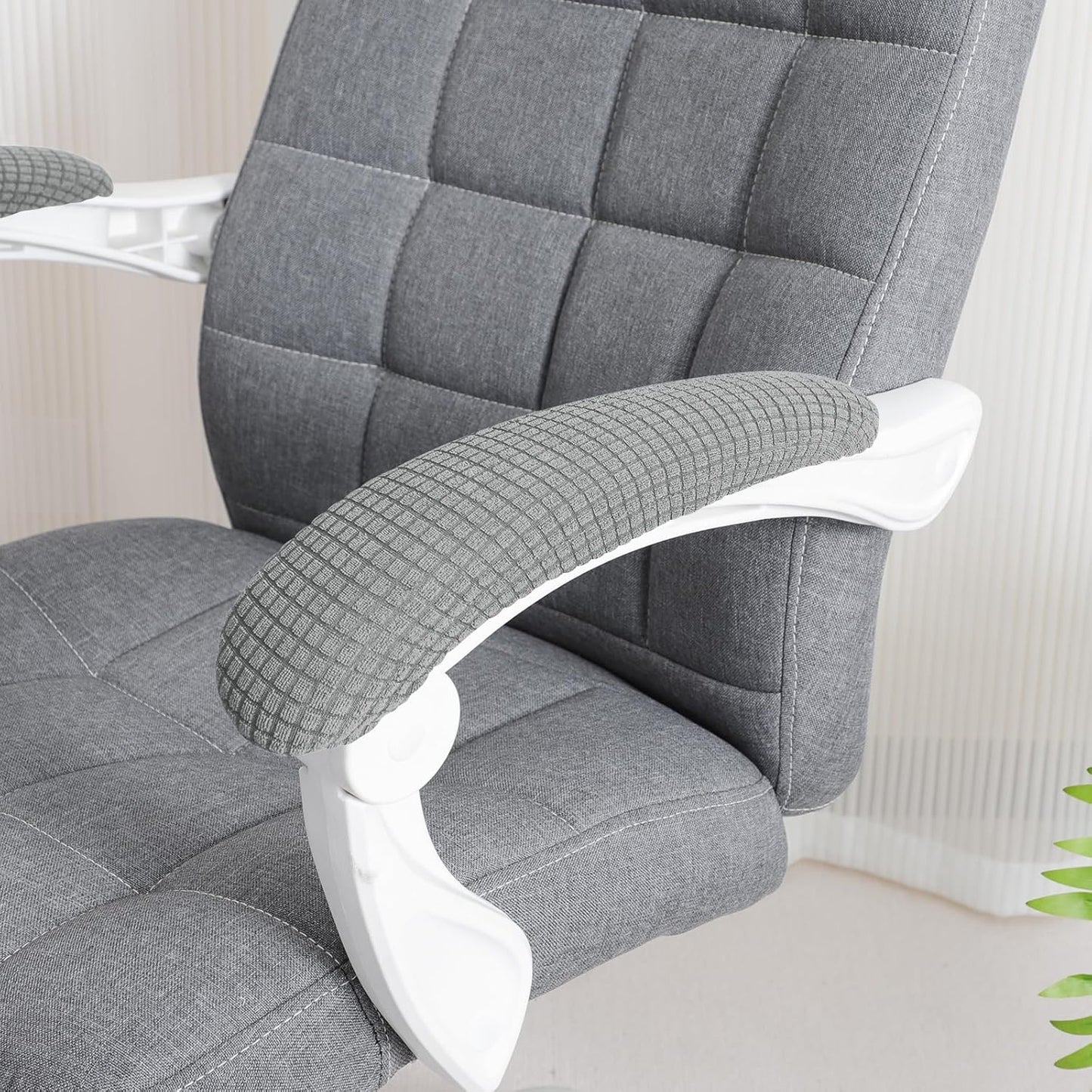 FORCHEER Office Chair Armrest Covers 12-15 Inch Velvet Elastic Black Arm Rest Covers for Desk Computer Chairs Washable