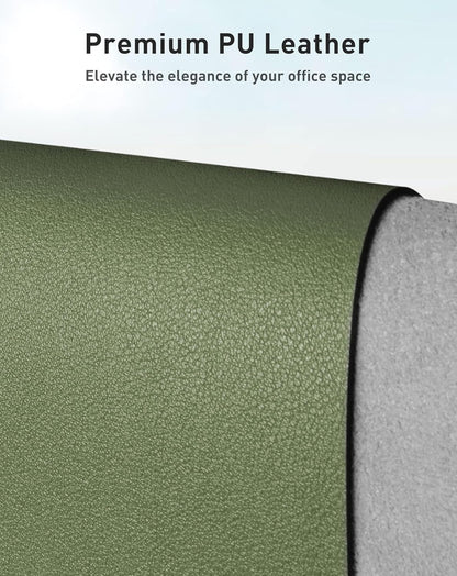 Aothia Non-Slip PU Leather Waterproof Laptop Desk Pad Protector, Blotter Mat, Writing and Mouse Pad for Office & Home, Beige, 23.6" x 13.7" - Colors B