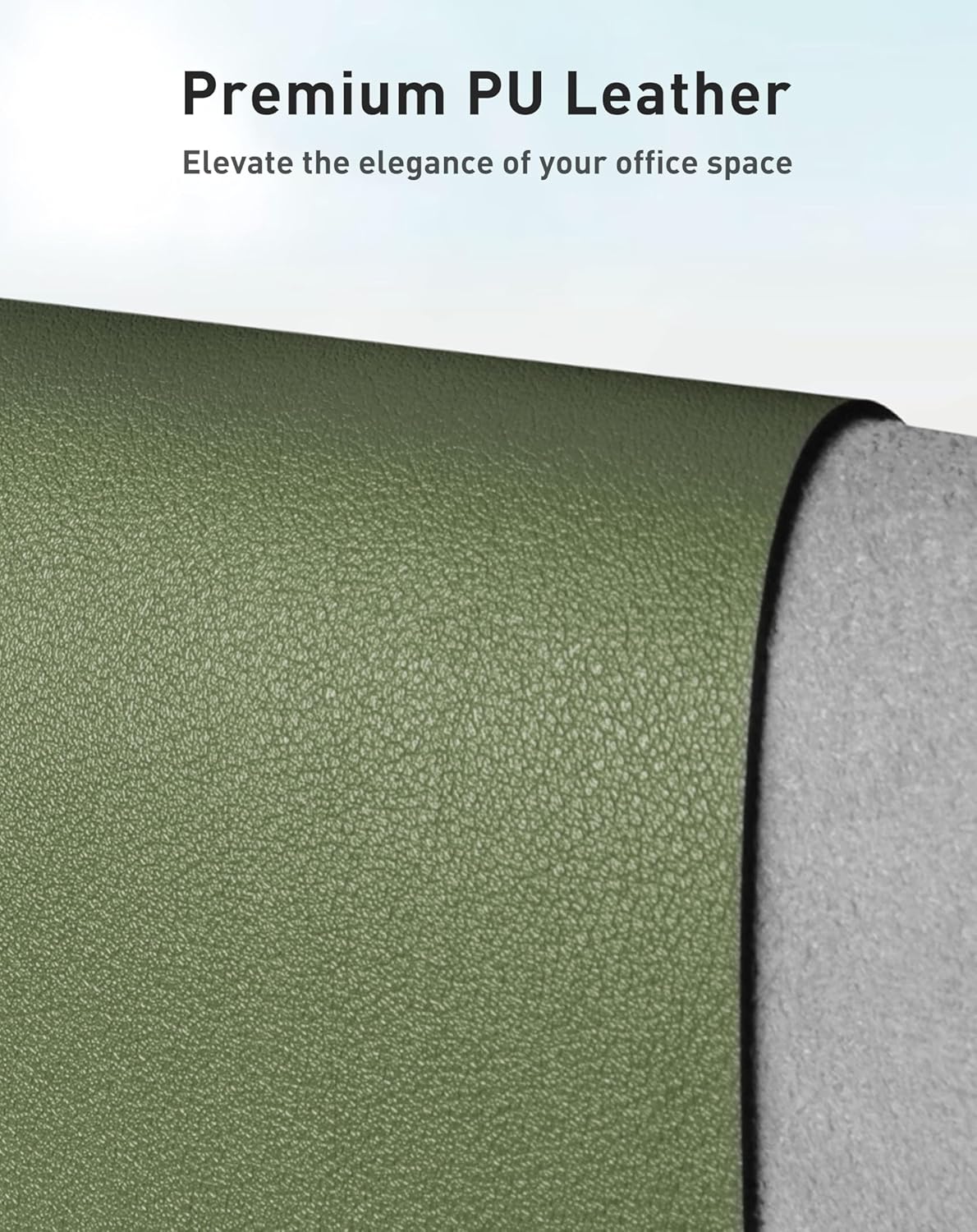 Aothia Non-Slip Waterproof PU Leather Desk Pad Protector for Mouse, Writing Desk, Office, Home, Laptop Blotter, 23.6" x 13.7", Black - Colors B
