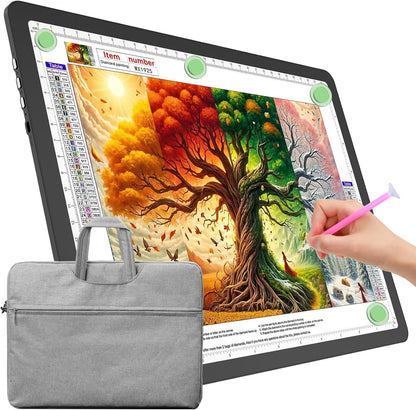 TOHETO A4 Light Board for Diamond Painting, Super Bright Magnetic Light Pad with Side Buttons, Lightbox for Tracing and Drawing, Corded Light Table for Sketching, Animation, Weeding Vinyl (Black)