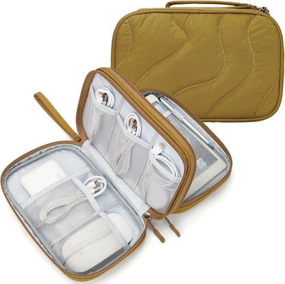 Skycase Tech Pouch - Lightweight Electronics Organizer Travel Case - Double Layers Cable Organizer - All-in-One Storage Bag for Charger, Cord, Phone, Flash Drive, Essentials - XL