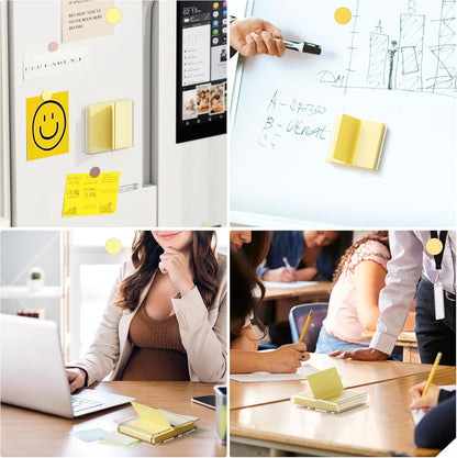 Sticky Note Dispenser, Magnetic Sticky Note Holder for Post It Notes, 3 x 3 Inch Sticky Note Organizer for Office Home Classroom, Black