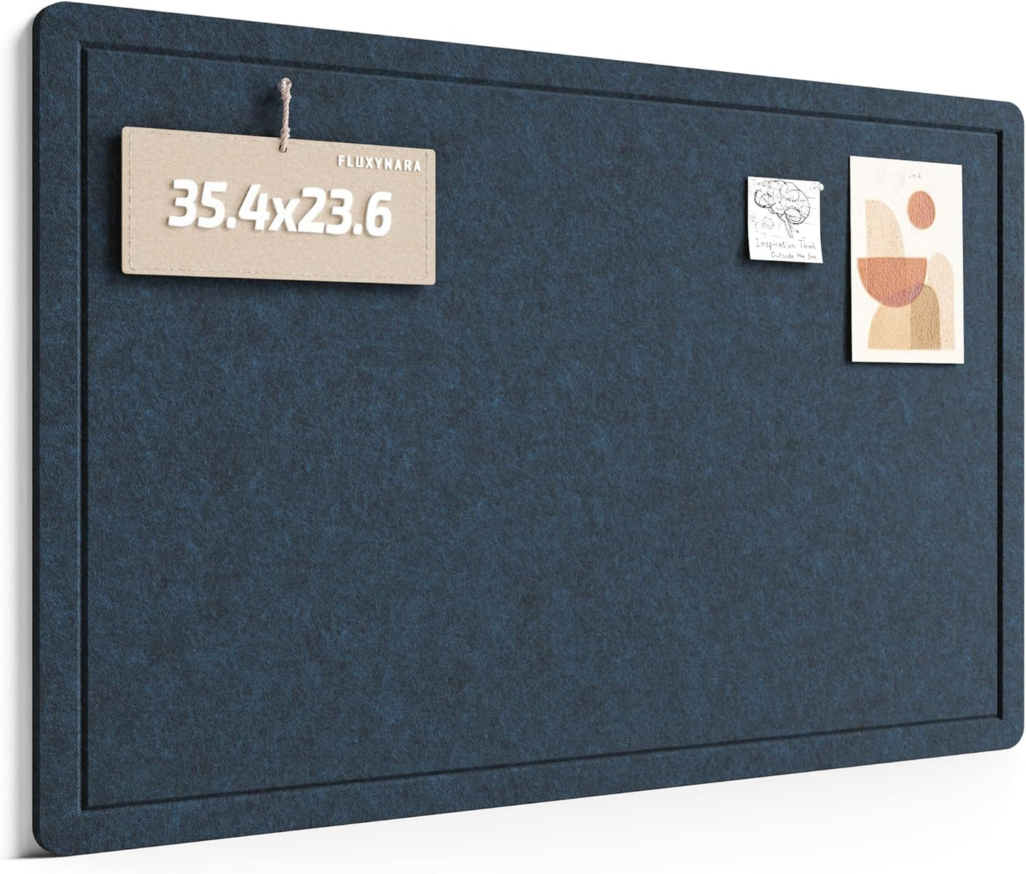 Fluxynara Bulletin Board, 23.6" x 17.5" Cork Board Alternative with 12 Safe Removable Adhesive Tabs, Foldable Felt Pin Board for Home Office, Classroom, Bedroom,Entryway for Walls—Sage