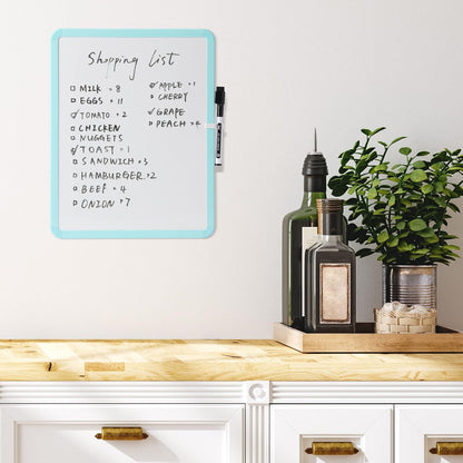 Mr. Pen- Dry Erase Board, 14” x 11” with a Black Dry Erase Marker, White Frame, Small Mini White Board for Students, Fridge, Wall, Locker, Includes Double Sided Tapes