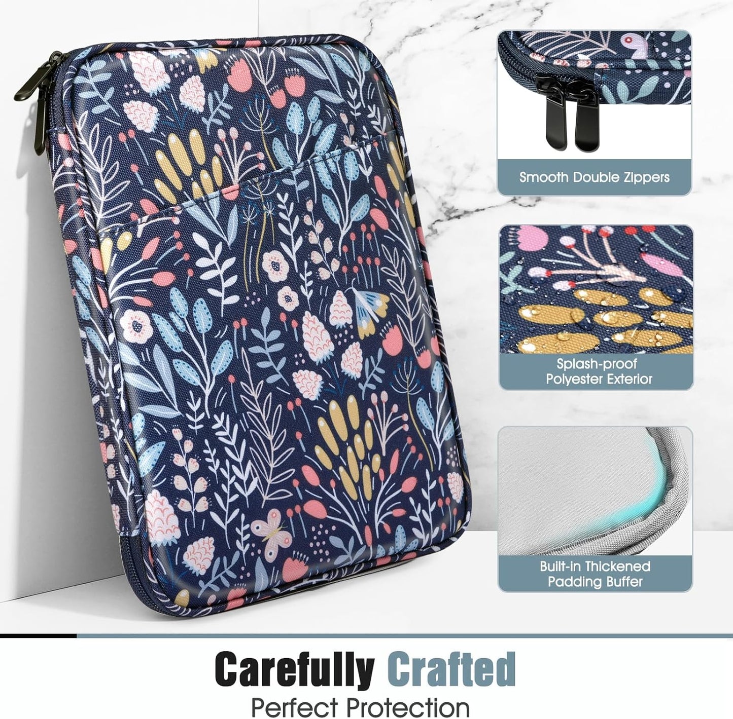 TiMOVO 9-11" Tablet Sleeve Bag for iPad 11-inch A16 2025, iPad 10.9"/10.2"| Air 11 Inch/5th/4th Gen. 10.9", Galaxy Tab A9+/A11Plus 11", Protective Bag with Pocket, Black