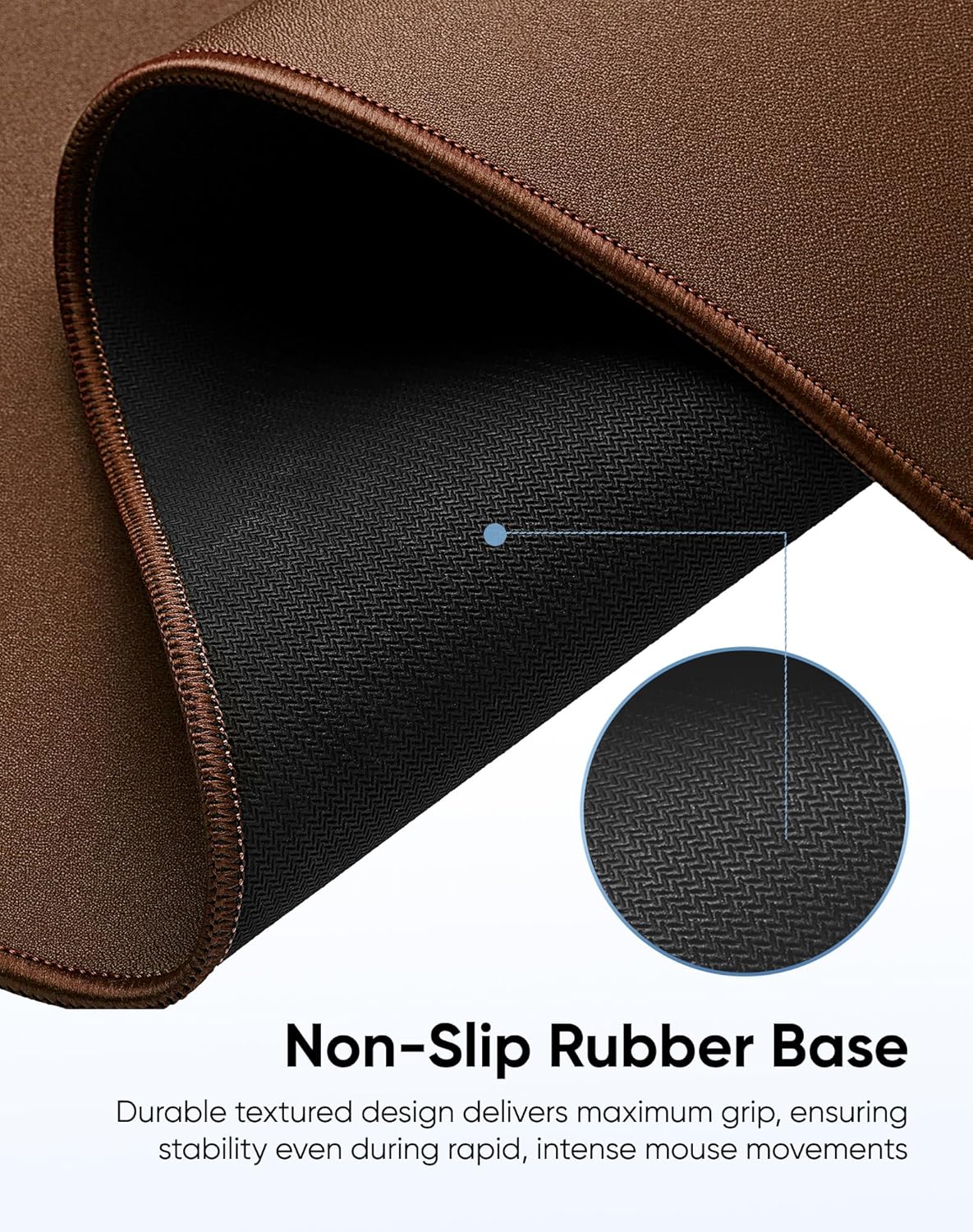 Reniteco Waterproof Large Gaming Mouse Pad with Durable Stitched Edges, Non-Slip Rubber Base, Grainy Jacquard Mouse Mat Desk Pad for Home Office Gaming, 31.5''x11.8''x0.12'', Matte Beige