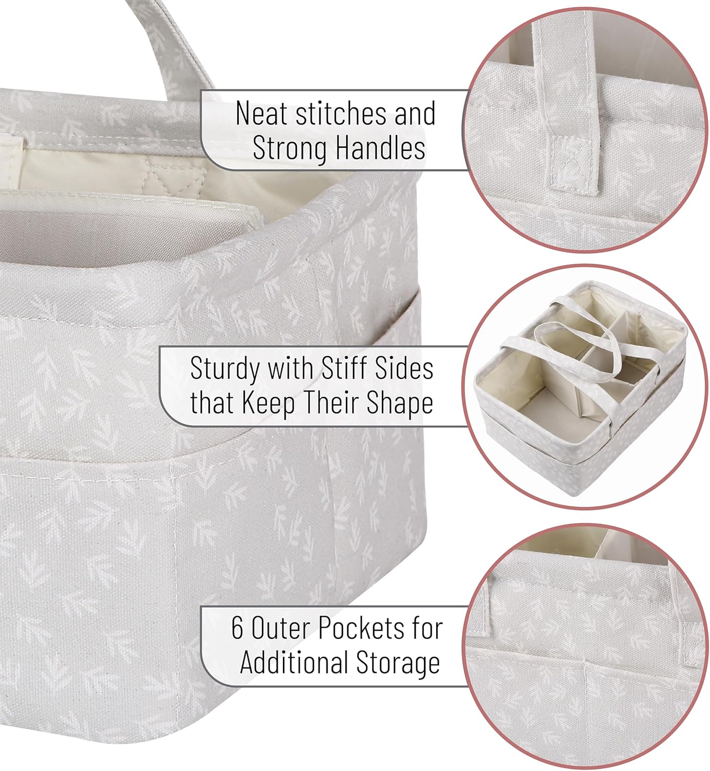 Mr. Pen- Baby Diaper Caddy Organizer, Gray, Medium, Nursery Storage Bin and Car Organizer for Diapers and Baby Wipes