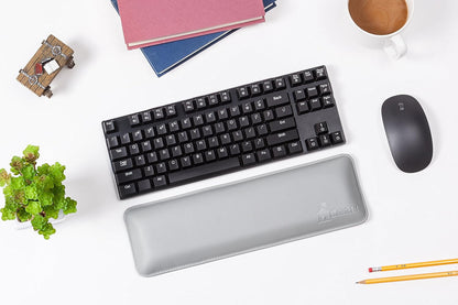 Bailey Compact by Castle - Wrist Rest for Keyboards with Around 61 Keys - Leather Ergonomic Computer Extra Firm Keyboard Wrist Support for Typists, Gaming, Heavy Office Use (Stone, Compact Size)