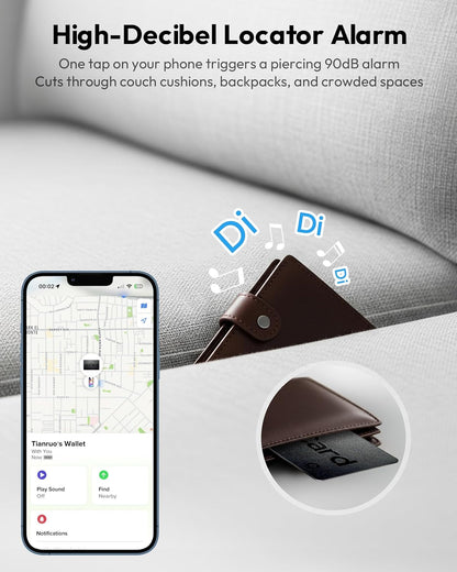 Wallet Tracker Card for Both Google’s Find Hub and Apple Find My, 5 Years Battery Life Ultra-Thin Android Tracker Card, IP68 Waterproof Wallet Finder for Passport, Purse,Gags,1 Pack