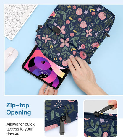 MoKo 13 Inch Tablet Sleeve Bag, Fits with 13 Inch New iPad Pro M5 & Air M4/M3, iPad Pro 12.9 M2&M1,Surface Laptop Go 12.4,Galaxy Tab S8+/S9+ 12.4,Handle Carrying Case with Shoulder Strap,Black &Gray