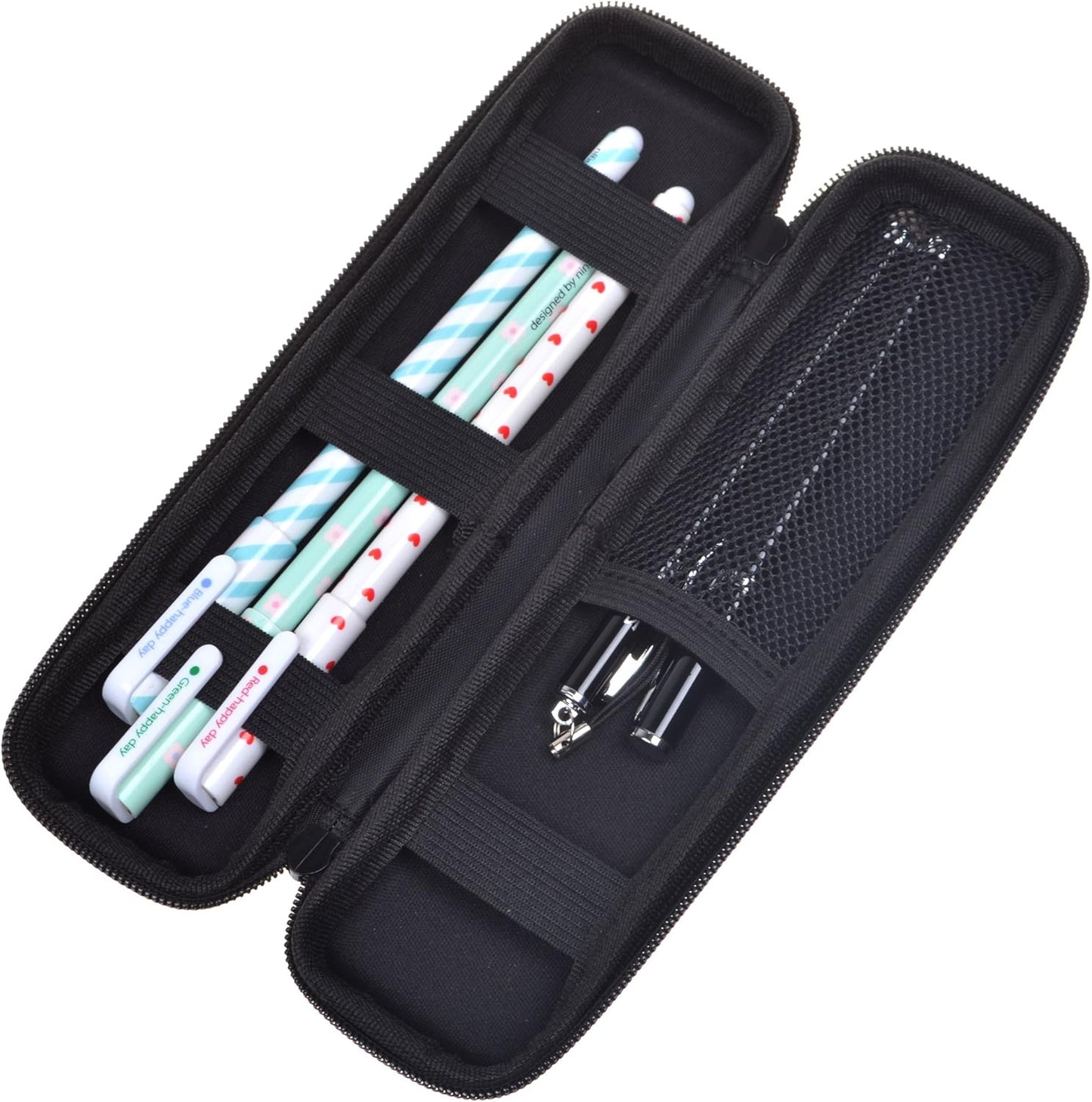 Cosmos Black Color EVA Hard Shell Stylus Pen Pencil Case Holder Compatible with Apple Pencil, Wacom Stylus Executive Fountain Pen, Ballpoint Pen, Stylus Touch Pen