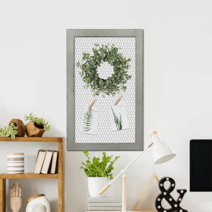 SOFE Farmhouse Memo Board Chicken Wire Frame, Black Large Bulletin Boards for Walls, Hanging Photo Display Board or Jewelry Organizer Wall Grid Panels, Decorative Vision Board for Desktop Office