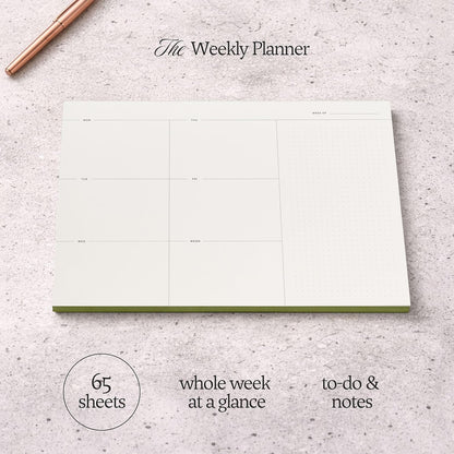 Daily To-Do List Notepad – Desk Pad for Work and Study, Lime, 8.25x5.85 Inches