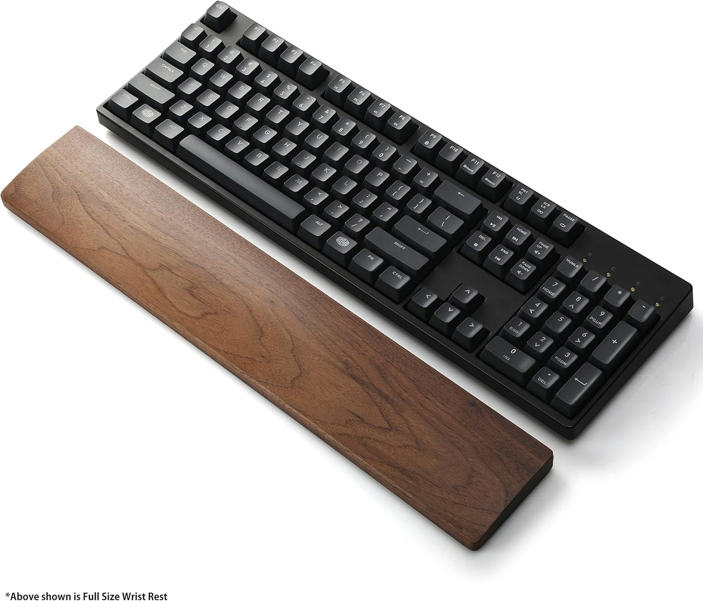 Faluber Wooden Wrist Rest, 17.3-inch Length and 20mm Thickness for Full-Sized Keyboard, Palm Rest, Ergonomic Design for Mechanical Gaming Keyboard, Wipe Clean (Fullsize-440mm, Walnut Wood)