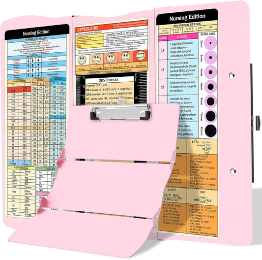 Clipboard Foldable Without Edition Cheat Sheets Aluminum 3 Layers Foldable Clipboards Pocket Size Profile Clip Clipboards Notepad for Students, Nurses,Contractor Trucker Driver