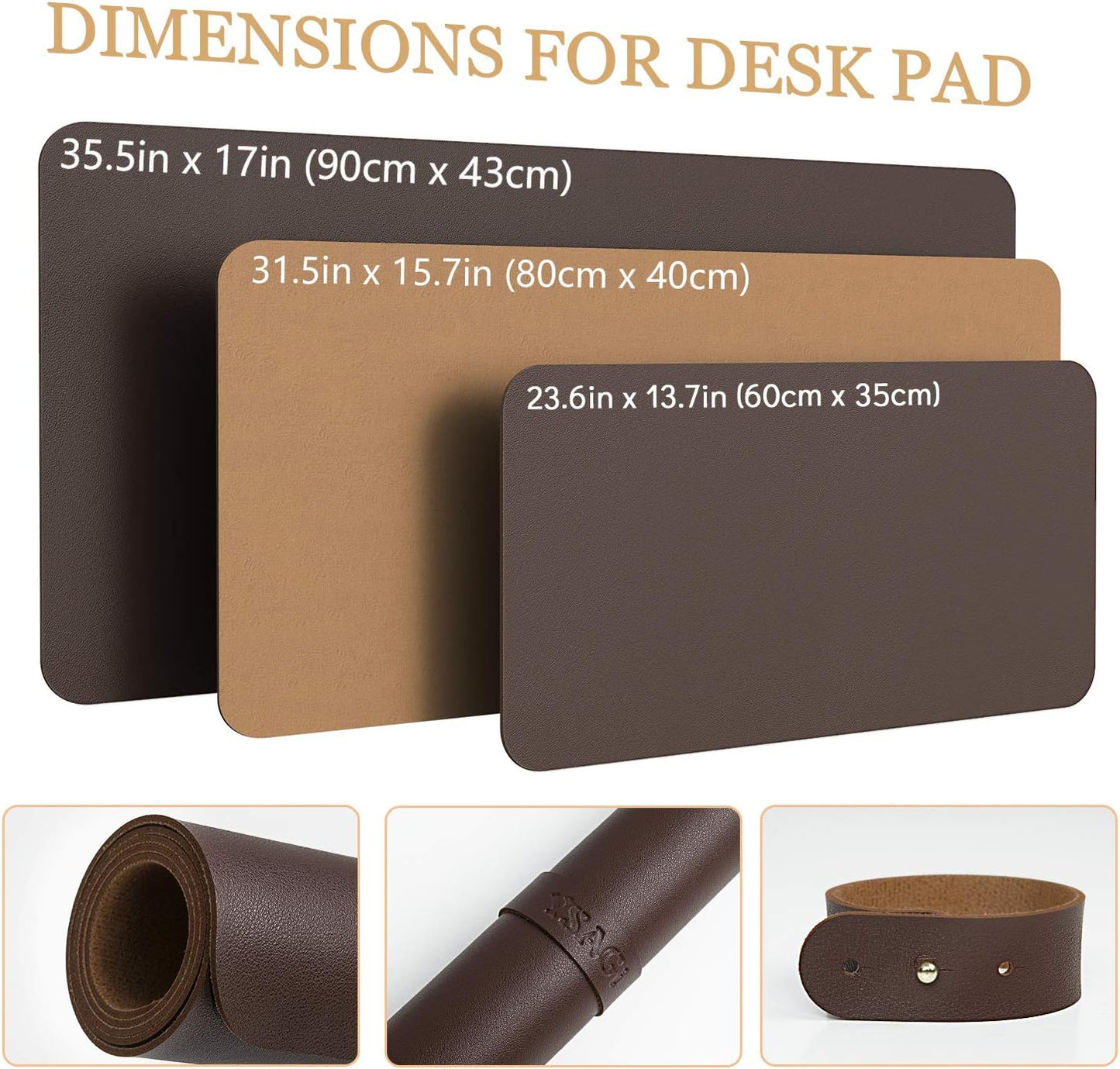 YSAGi Non-Slip Leather Desk Pad, Waterproof Laptop Computer Desk Keyboard Mat, Table Protector Blotter Mat, Large Mouse Pad for Office/Work/Home/Decor(Black, 31.5" x 15.7")
